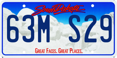 SD license plate 63MS29