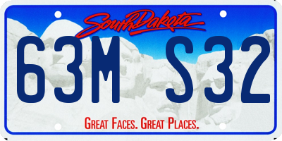 SD license plate 63MS32