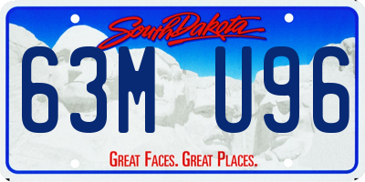SD license plate 63MU96
