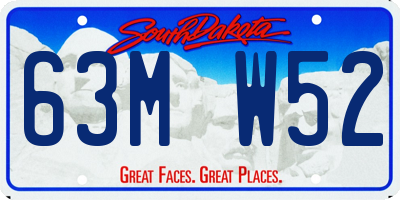 SD license plate 63MW52