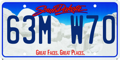 SD license plate 63MW70