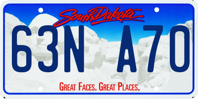 SD license plate 63NA70