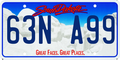 SD license plate 63NA99