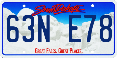 SD license plate 63NE78