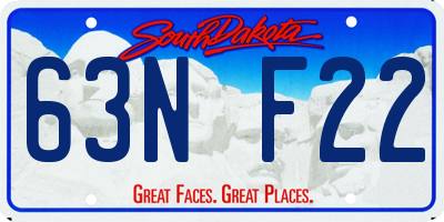 SD license plate 63NF22