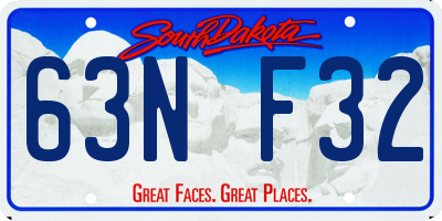 SD license plate 63NF32