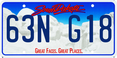 SD license plate 63NG18