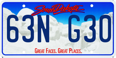 SD license plate 63NG30