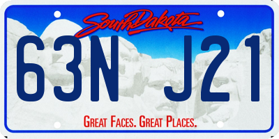 SD license plate 63NJ21