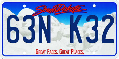 SD license plate 63NK32