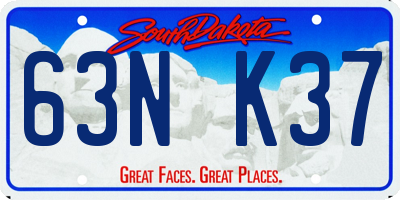 SD license plate 63NK37