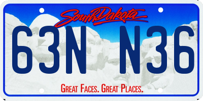 SD license plate 63NN36