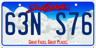 SD license plate 63NS76