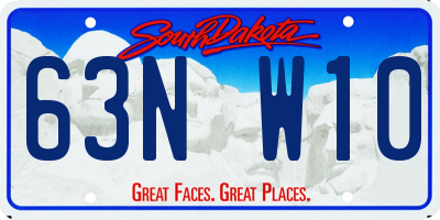 SD license plate 63NW10