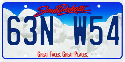 SD license plate 63NW54
