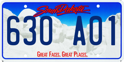 SD license plate 63OA01