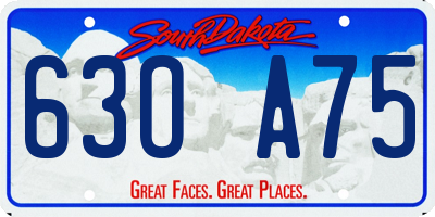 SD license plate 63OA75