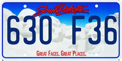 SD license plate 63OF36