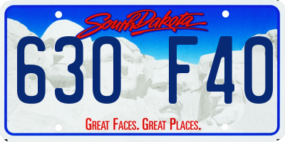 SD license plate 63OF40