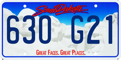 SD license plate 63OG21