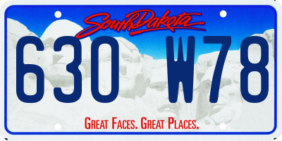 SD license plate 63OW78