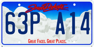 SD license plate 63PA14