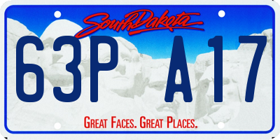 SD license plate 63PA17