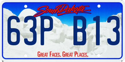 SD license plate 63PB13