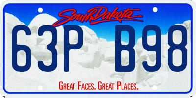 SD license plate 63PB98
