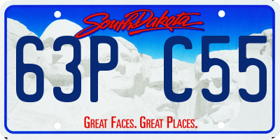 SD license plate 63PC55