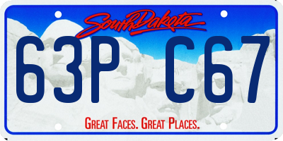 SD license plate 63PC67