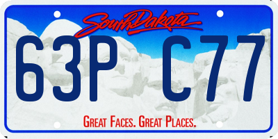 SD license plate 63PC77