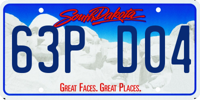 SD license plate 63PD04
