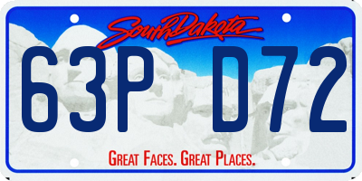 SD license plate 63PD72