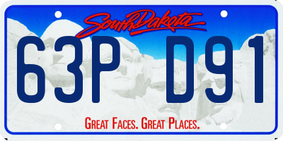 SD license plate 63PD91
