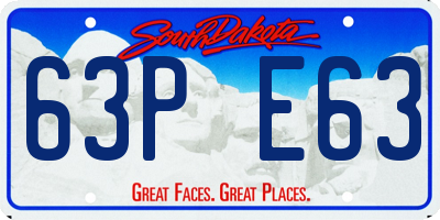 SD license plate 63PE63