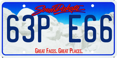 SD license plate 63PE66