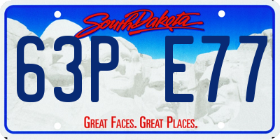SD license plate 63PE77