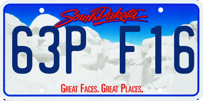 SD license plate 63PF16