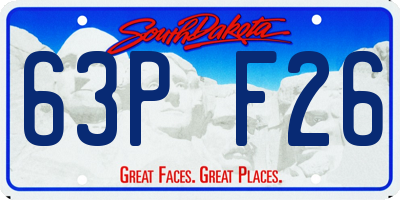 SD license plate 63PF26