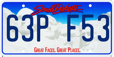 SD license plate 63PF53