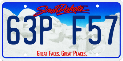SD license plate 63PF57
