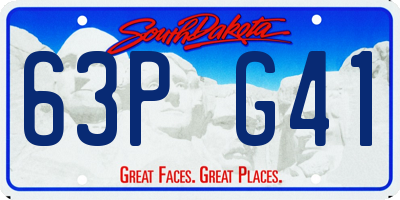 SD license plate 63PG41