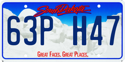 SD license plate 63PH47