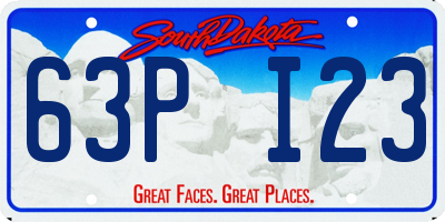 SD license plate 63PI23