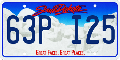 SD license plate 63PI25