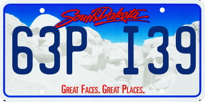 SD license plate 63PI39