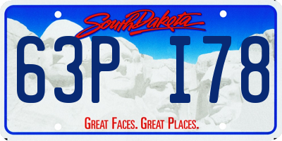 SD license plate 63PI78