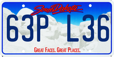 SD license plate 63PL36