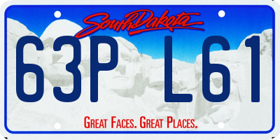 SD license plate 63PL61